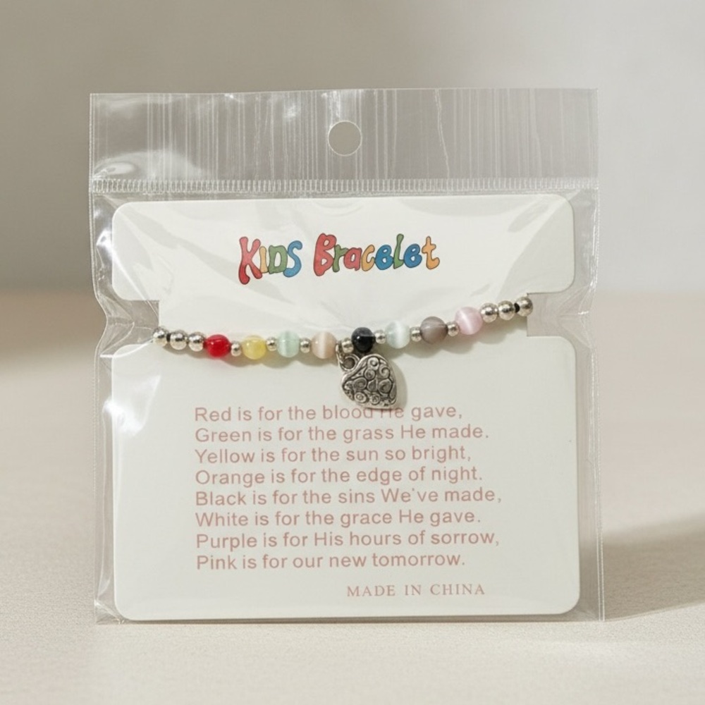 Colorful Kids Bracelet with Heart Charm